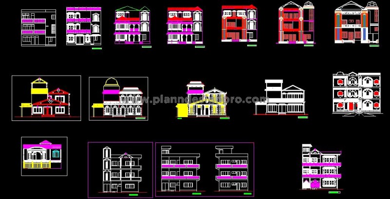 House Elevations Free CAD Block- Railings, Facade & Mouldings